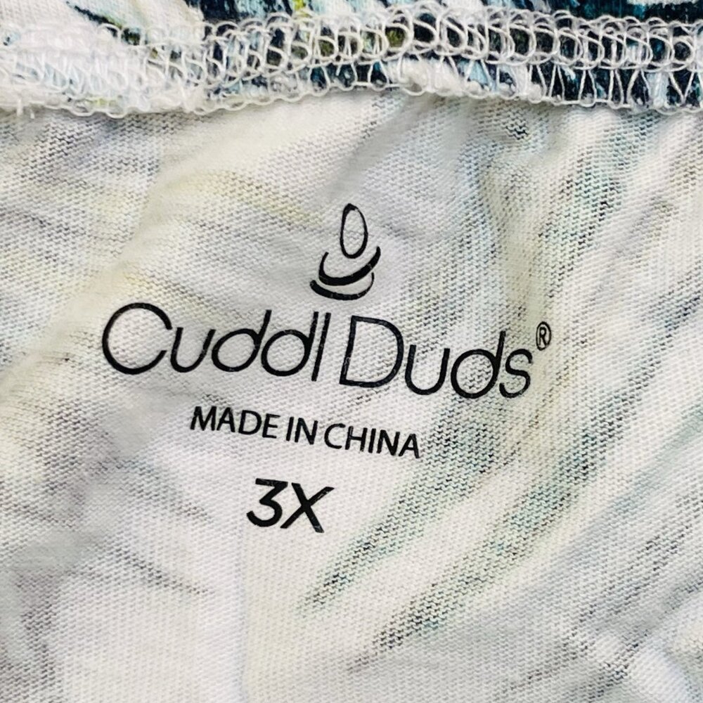 Cuddl Duds Womens 3X Black Tropical Print Pull On Loungewear Shorts Palms - Picture 4 of 6